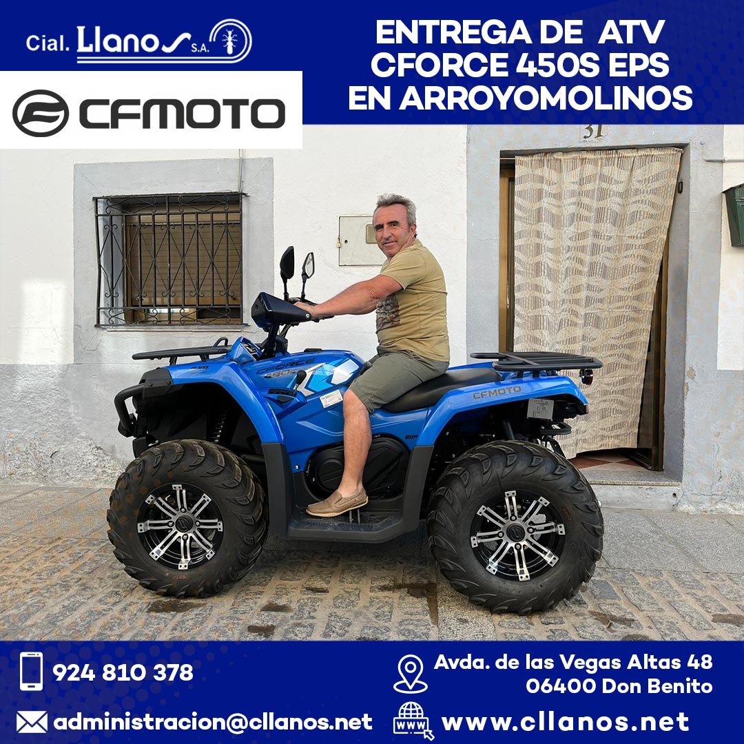 comercial llanos maquinaria agrícola y jardinería - ENTREGA DE ATV CFORCE 450S EPS EN ARROYOMOLINOS