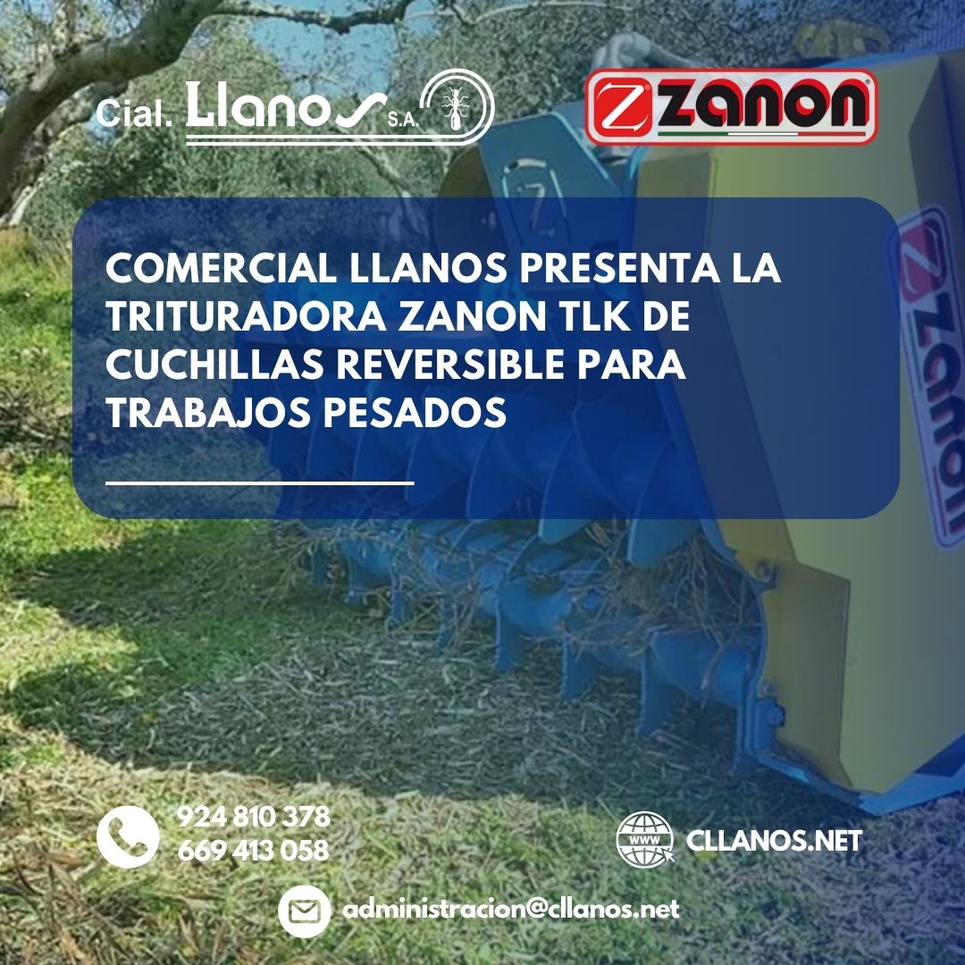 COMERCIAL LLANOS PRESENTA LA TRITURADORA ZANON TLK DE CUCHILLAS REVERSIBLE PARA TRABAJOS PESADOS