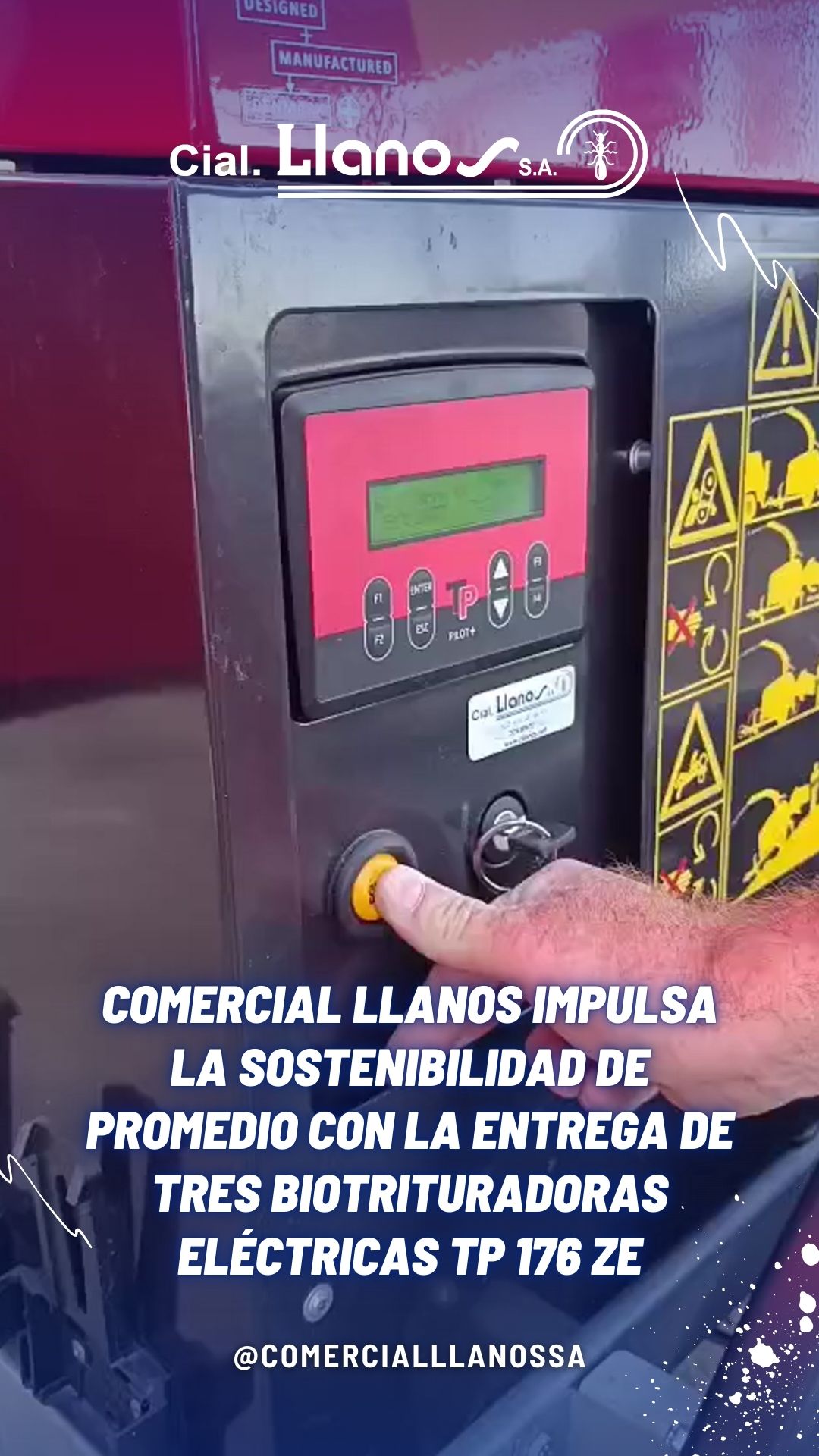 COMERCIAL LLANOS IMPULSA LA SOSTENIBILIDAD DE PROMEDIO CON LA ENTREGA DE TRES BIOTRITURADORAS ELÉCTRICAS TP 176 ZE